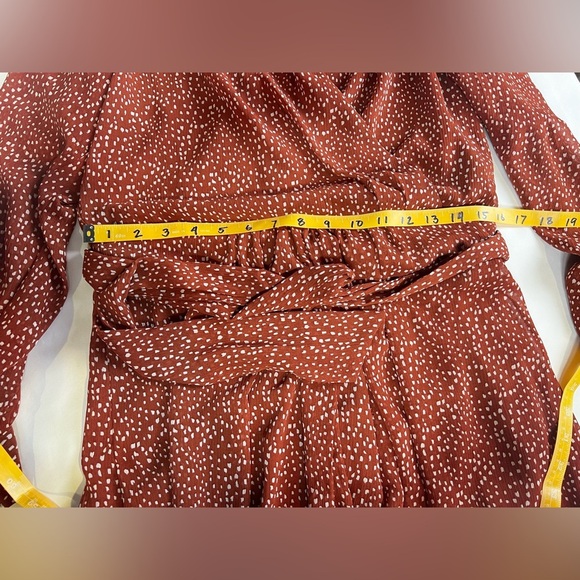 1. STATE Brown with white specks long chiffon sleeve romper size M. - Picture 13 of 14